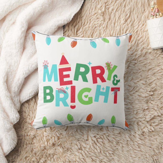 Joyeux et brillant Coussin de Noël Whimsical (Couverture)