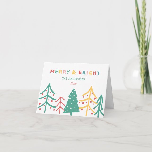 Joyeux et brillant Pine amusante Stylo Cartes de N (Devant)
