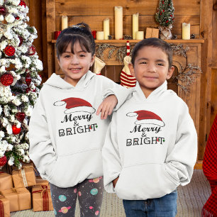 Joyeux et lumineux avec Santa Hat Noël Enfants