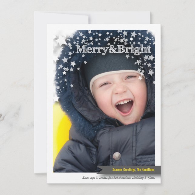 Joyeux et lumineux carte photo de vacances pour (Devant)
