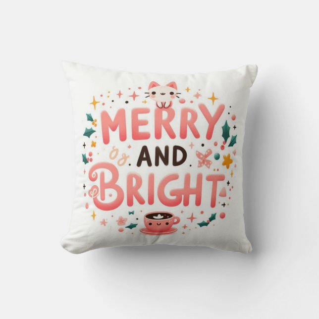 Joyeux et lumineux, Coussin de Noël (Recto)