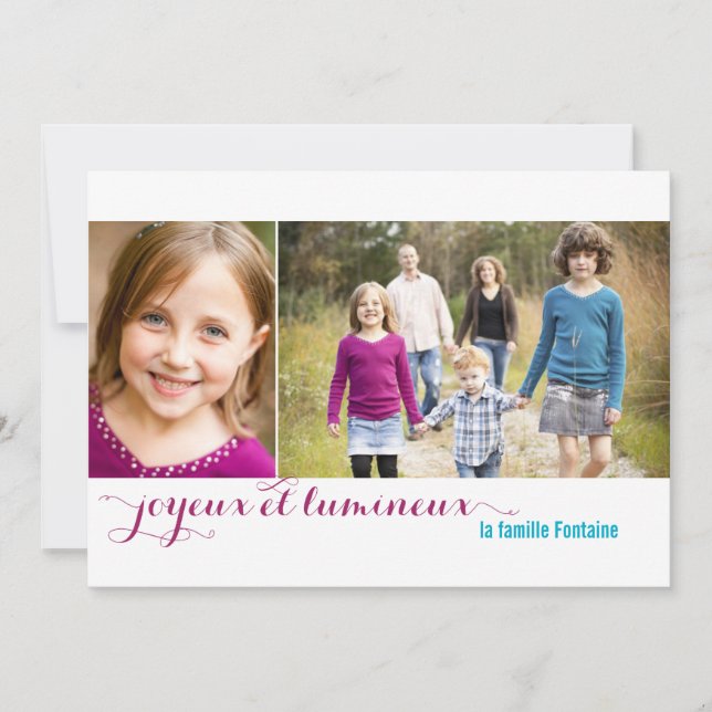 Joyeux et lumineux de vacances carte avec photo (Devant)