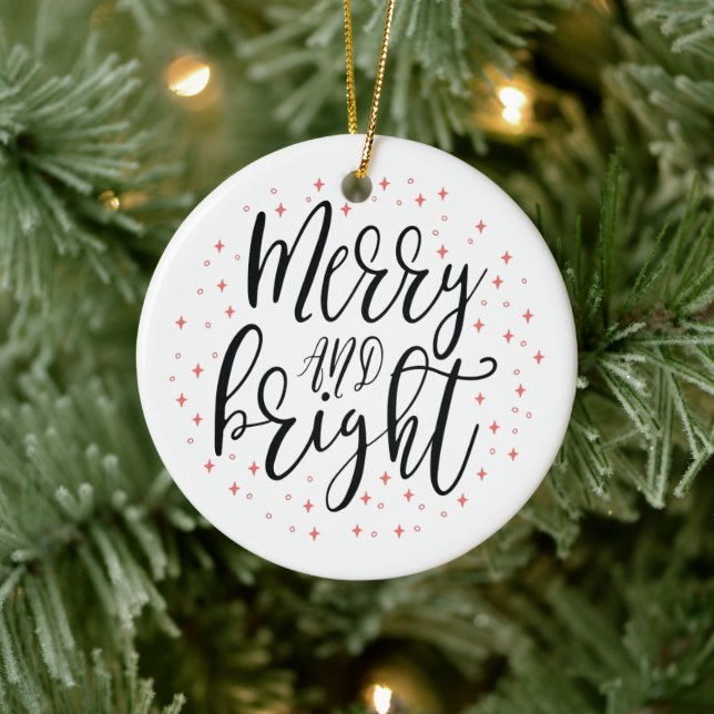 Joyeux et lumineux | Ornement photo de Noël modern (Arbre)