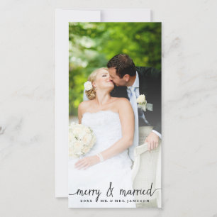 Joyeux et marié blanc Carte photo
