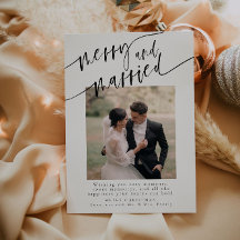 Joyeux Et Marié Élégante Carte De Noël Nouvelle Ma