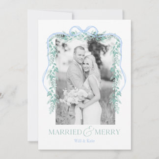 Joyeux et marié Grandmillenium Carte de Noël bleu