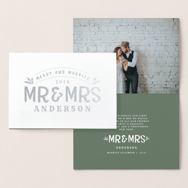 Joyeux et marié mariage de Noël carte photo (Affichage)