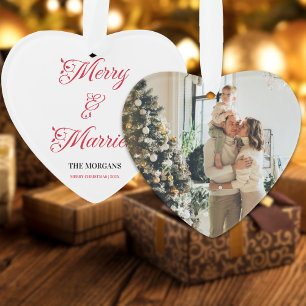 Joyeux et marié Noël Famille Ornement photo