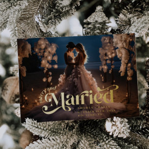 Joyeux et marié Swirl Mariage de vacances Photo