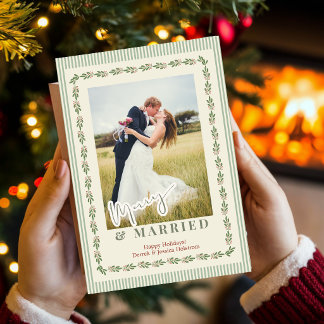 Joyeux et Mariés Carte de Noël Photo de Nouvelleme