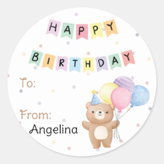 Joyeux Étiquette cadeau d'anniversaire pour les en