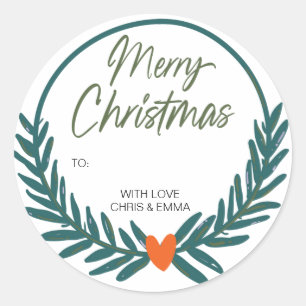 Joyeux Étiquette cadeau de Noël personnalisé avec 