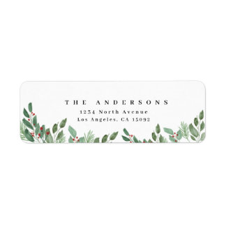 Joyeux Étiquette d'aquarelle de Noël