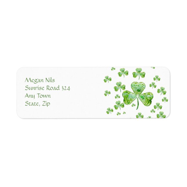 Joyeux Étiquette de adresse Shamrock (Devant)