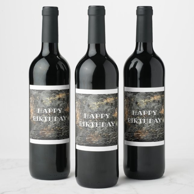 Joyeux Étiquette de bouteille de vin d'anniversair (Bouteilles)