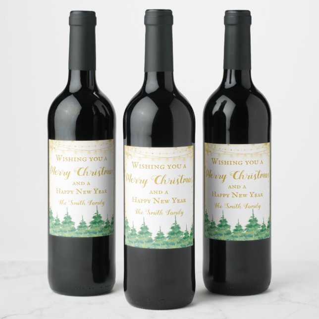 Joyeux Étiquettes de Noël, Étiquettes Vins de Noël (Bouteilles)