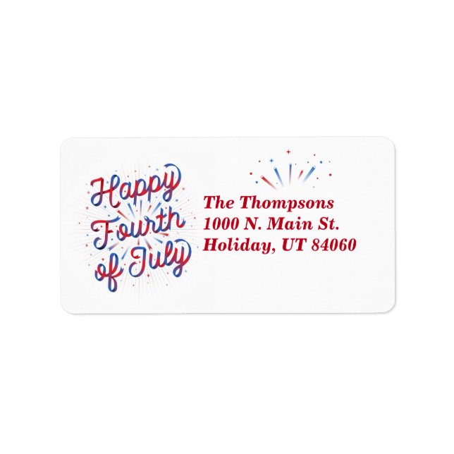 Joyeux Étiquettes de retour d'adresse 4 juillet (R (Devant)