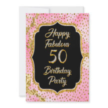 Joyeux Fabuleux 50e anniversaire Invitation Party