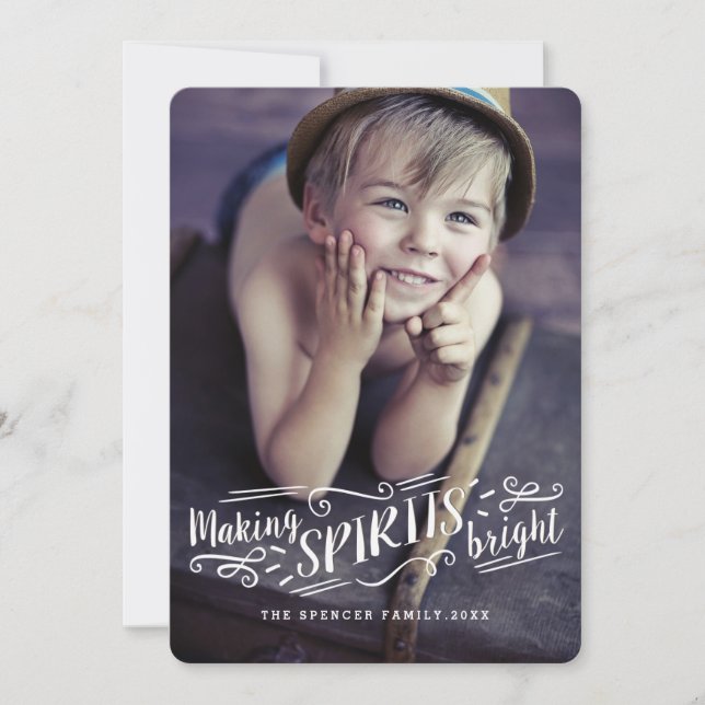 Joyeux faire des esprits brillant Carte photo de v (Devant)