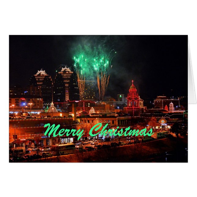 Joyeux feu d'artifice de Noël Kansas City Plaza Lu (Devant horizontal)