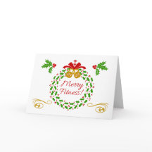 Joyeux Fitness Wreath Carte de Noël
