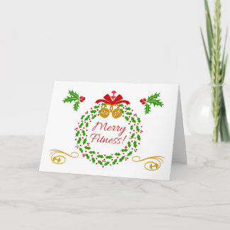 Joyeux Fitness Wreath Carte de Noël