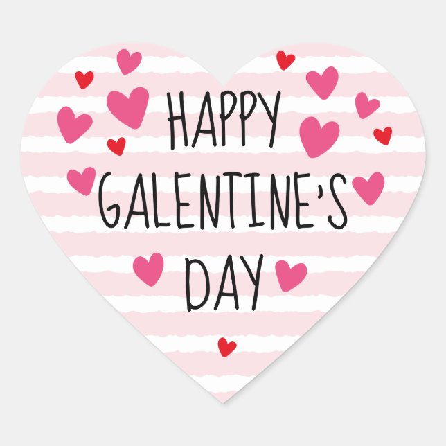 Joyeux Galentine's Day Autocollants en forme de cœ (Devant)