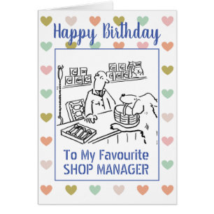 Joyeux Gestionnaire de magasins d'anniversaire
