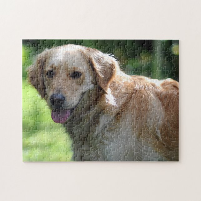 Joyeux Golden Retriever Chien Jigsaw Puzzle Puzzle (Horizontal)