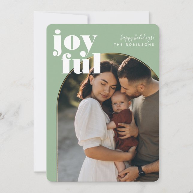 Joyeux Grace Golden Arch Moderne Carte photo de va (Devant)