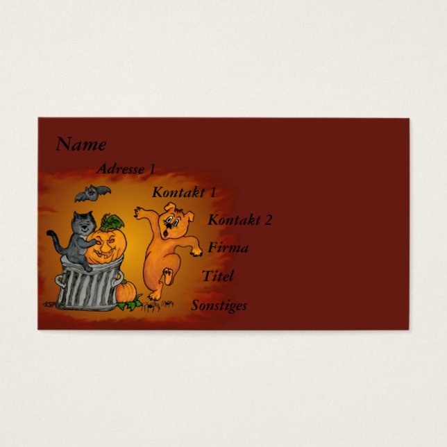 Joyeux Halloween avec Chat Chat Chien et Araignée (Devant)