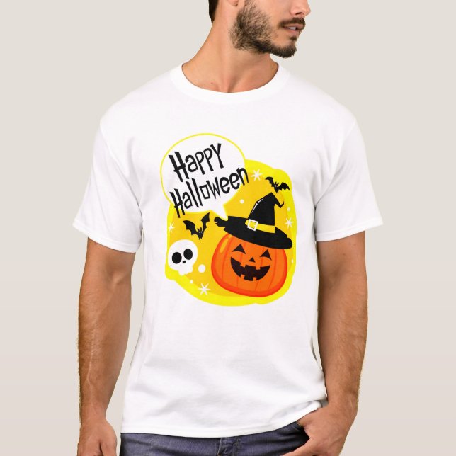 Joyeux Halloween avec T-shirts Citrouilles sourian (Devant)