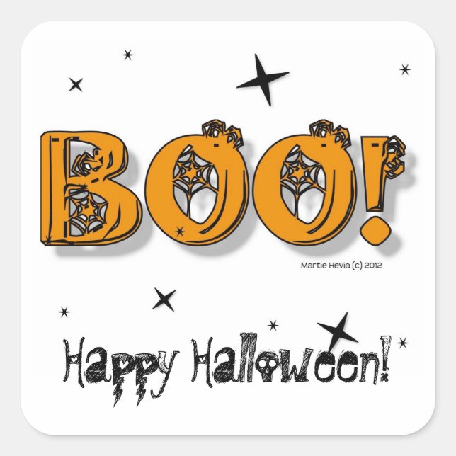 Joyeux Halloween Boo ! Autocollant (Devant)