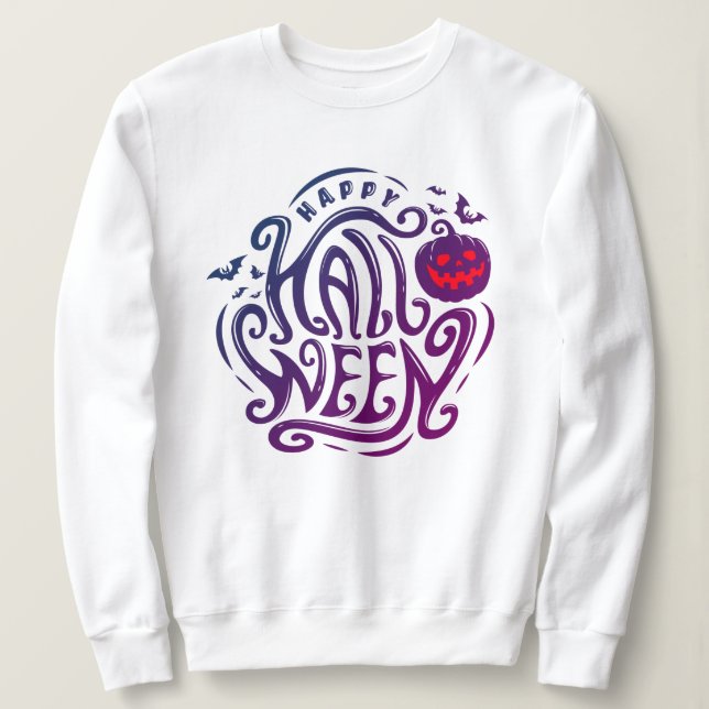 Joyeux Halloween citrouille effrayant Sweatshirt f (Design devant)