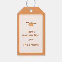 Joyeux Halloween de" Étiquette de Cadeau de Famill