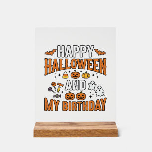 Joyeux Halloween Et Mon Anniversaire Design Vintag