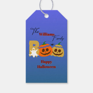 Joyeux Halloween Étiquette Cadeau Citrouille Squel