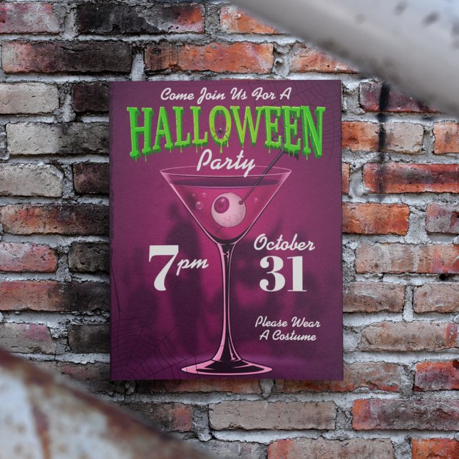 Joyeux Halloween | Invitation de fête Martini Glas (Créateur téléchargé)