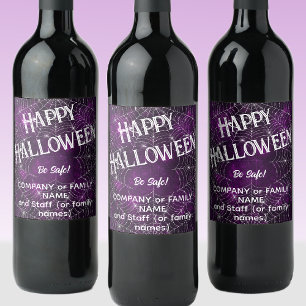 Joyeux Halloween, Nom, Blanc Violet 6 Étiquettes d