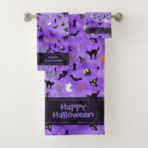 Joyeux Halloween Random Iconic Motif violet 
