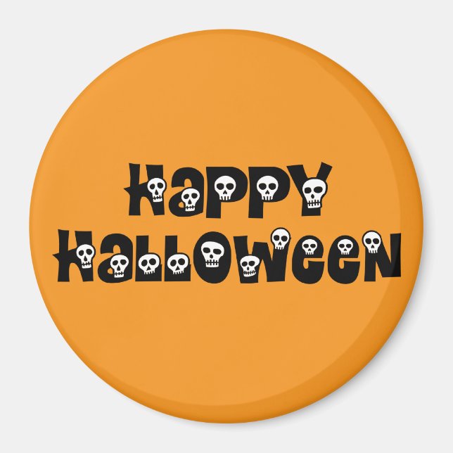 Joyeux Halloween Skulls Magnet (Devant)