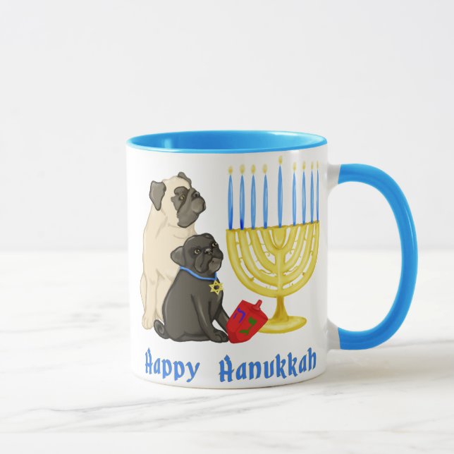 Joyeux Hanoukka Carlins et Menorah Mugs (Droite)