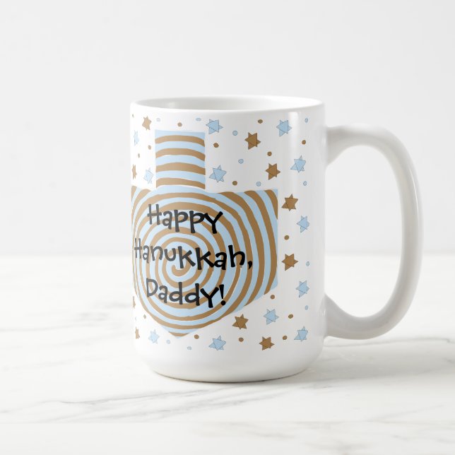 Joyeux Hanoukka/Chanukah Blue/Brown Star Mug (Droite)