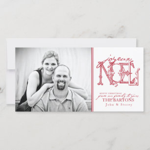 Joyeux Holiday Foto Card Feiertagskarte