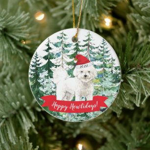Joyeux Howlidays Chien Bichon Frise Noël Ornement