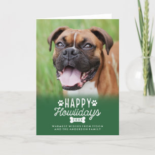 Joyeux Howlidays Chien de Noël Carte photo plié