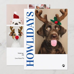 Joyeux Howlidays Chien Noël 5 Carte photo