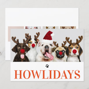 Joyeux Howlidays Chien Noël 5 Carte photo