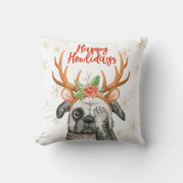 Joyeux Howlidays coussin de chien de Noël