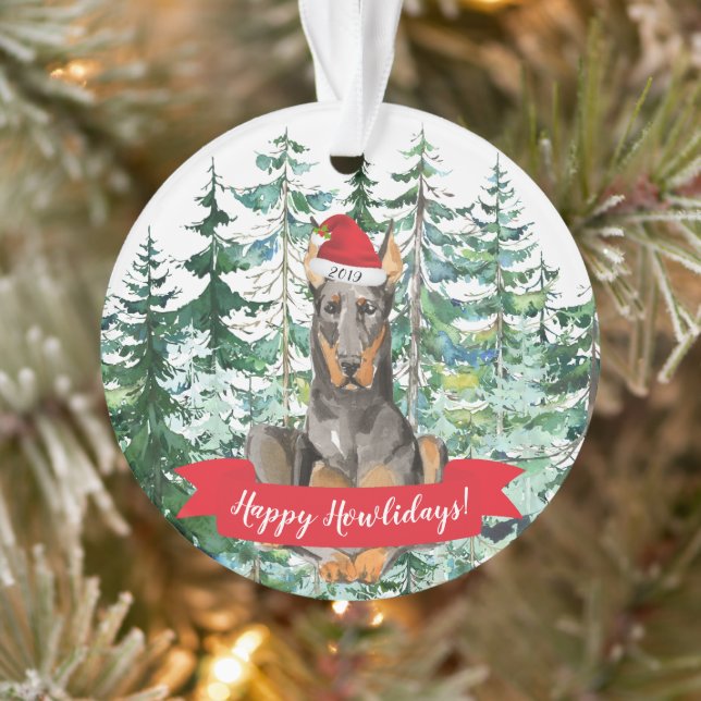 Joyeux Howlidays Doberman Noël (Arbre)